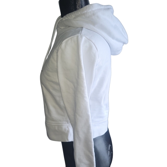 Guess Active White Cropped Pullover Hoodie S - Picture 6 of 8
